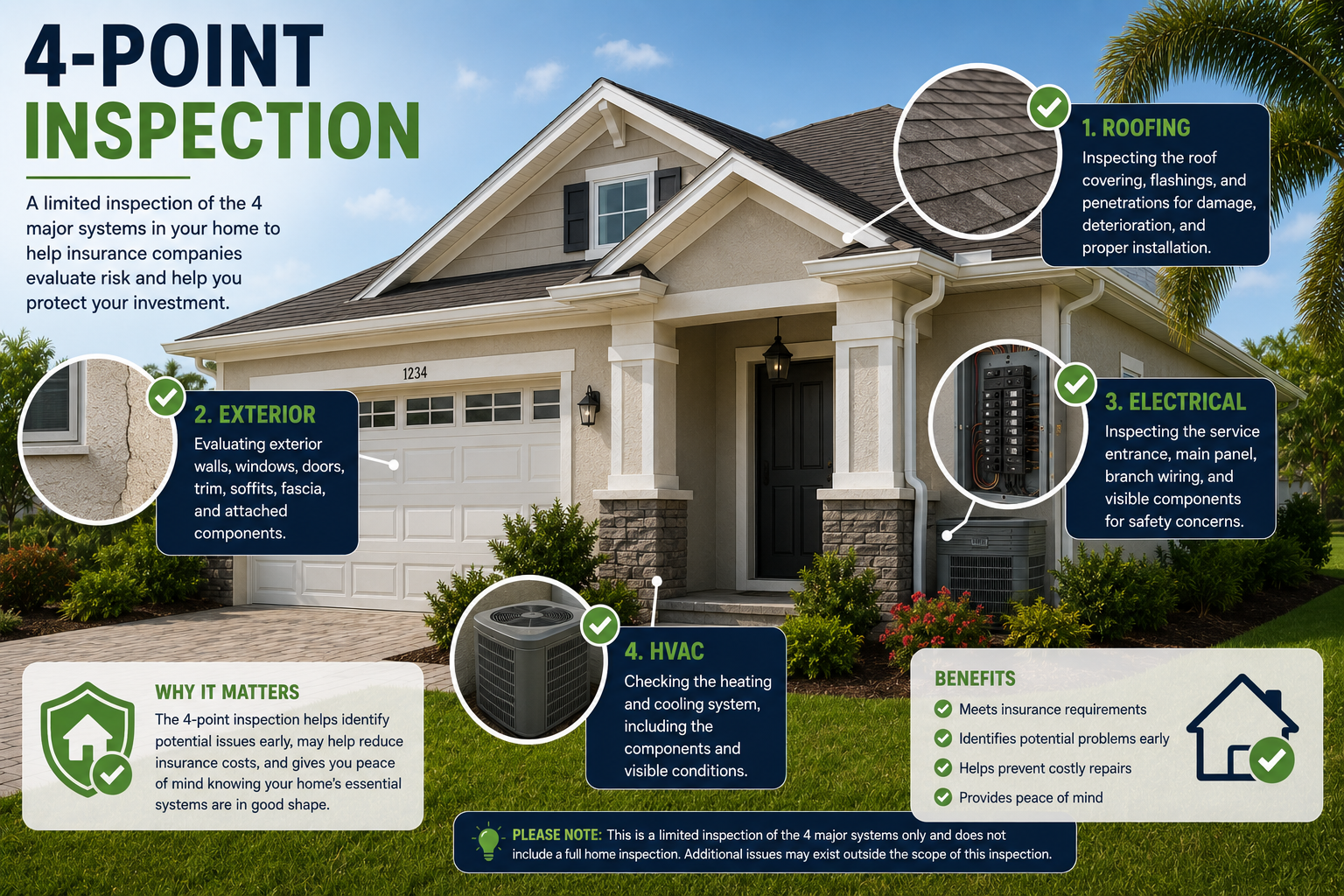 4-Point inspection roof electrical plumbing and HVAC