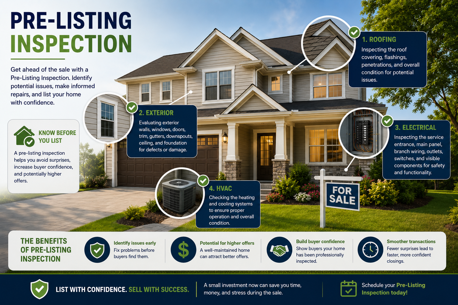 Pre-listing inspection preparation before selling
